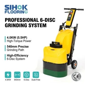540mm Concrete Grinding Machine 4.0KW 220V Single Phase 6-Disc Floor Surface Prep Polisher