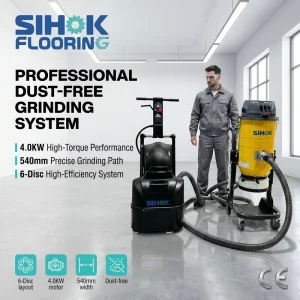 540mm Industrial Concrete Polisher Surface Preparation Machine 4KW 6-Disc System Dust Free Floor Grinder Factory