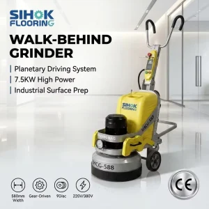 580mm 7.5kW Hand-Push Planetary Concrete Floor Grinder and Terrazzo Epoxy Cement Floor Polisher with Vacuum