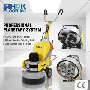580mm Walk Behind Concrete Grinder 7.5KW 3 Heads Planetary Dust Free Floor Renovation Machine Supplier With Dust Vacuum Port