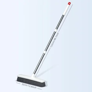 6-Layer Pet Carpet Hair Removal Broom with Stiff Bristles and Long Handle for Floors, Walls, and Bathrooms