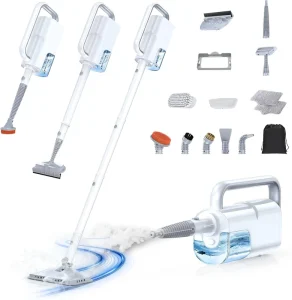 6-in-1 1500W Steam Mop 500ml Removable Tank 23ft Cord 2 Pads Multi-Surface for Hard Laminate and Tile Floors