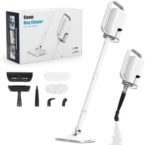 6-in-1 1500W Steam Mop Cleaner, 400ML Removable Tank, 23FT Cord, 2 Pads for Hard, Laminate, and Tile Floors