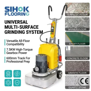 600mm Concrete Floor Grinder 7.5KW 4-Head Gear Driven Dust Free Industrial Floor Polisher Factory