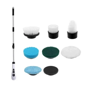 7-in-1 Retractable Long-Handle Cordless Electric Spin Scrubber Cleaning Brush for Kitchen and Bathroom
