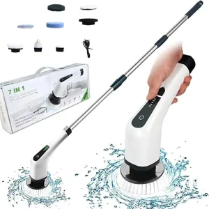 7-in-1 Wireless Plastic Electric Cleaning Brush with Long Extendable Handle for Car Cleaning