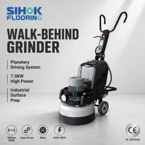 7.5Kw 580Mm 3 Heads Walk Behind Planetary Epoxy Floor Grinding Machine 9 Discs Industrial Concrete Surface Prep Grinder 220 V