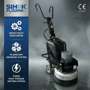 7.5kW Gear-Driven Concrete Floor Grinder 580mm Planetary Terrazzo Polishing Machine with Dust Vacuum Port