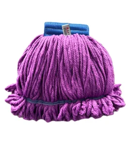 7A Antibacterial Looped-End Microfiber Wet Floor Mop Head with Plastic Head, Manufacturer
