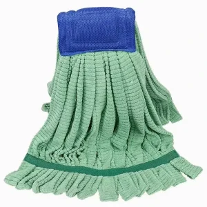 7A Antibacterial Looped-End Microfiber Wet Floor Mop Head with Plastic Head, Manufacturer