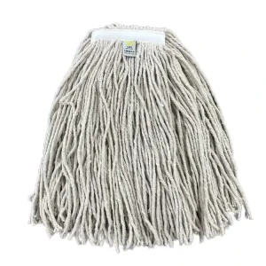 7A Antibacterial Narrow-Band Cotton Wet Mop Head with Cut Ends, Raw White, 400/450/500g