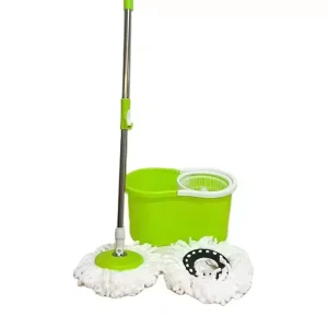 8-Shape 360° Spinning Mop and Bucket System with Plastic Drying Bucket and Stainless Steel Adjustable Handle
