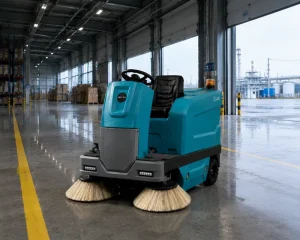 8° Slope Gradeability GIYO S1400 Ride on Electric Industrial Loading Ramp Adaptable Floor Sweeper