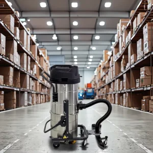 80L Manual Industrial Dust Powder Vacuum Cleaner with Electric Motor 220V Stainless Steel for Factory Construction