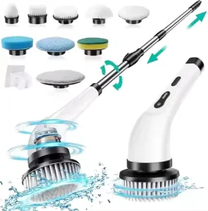9 in 1 Long Handled Retractable Electric Mop Scrubber Cordless Electric Cleaning Brush for Kitchen & Car Plastic Spin Scrubber