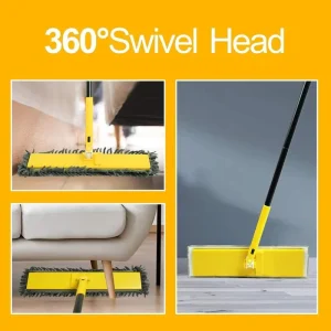 90 Degree Foldable Panel Long Handle Wet and Dry Flat Floor Dust Mop for Stairs and Tile