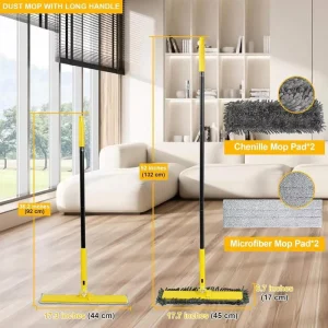 90 Degree Foldable Panel Long Handle Wet and Dry Flat Floor Dust Mop for Tile