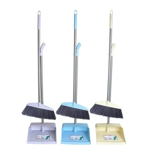 9050 2-in-1 Soft-Bristle Broom and Dustpan Set with Long Handle