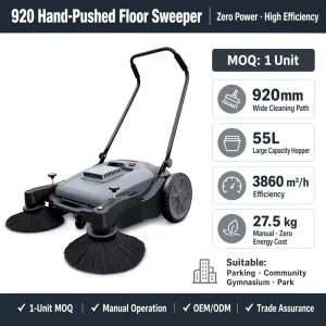 920 Hand-Push Walk-Behind Road and Floor Sweeper