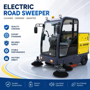 A-2000 Electric Road Sweeper 2000mm Cleaning Width Industrial Floor Sweeping Machine for Factory Warehouse Street