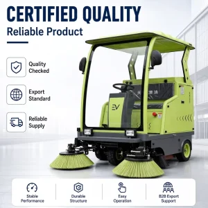 A15T Open Cabin Electric Road Sweeper 1500mm Cleaning Width for Factory Warehouse Street