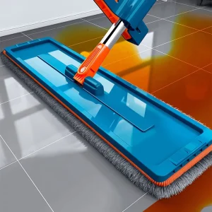 A2342 Household Microfiber Cleaning Pads Flat Mop with Stainless Steel Handle Hands Free Wash Floor Cleaning Flat Mop