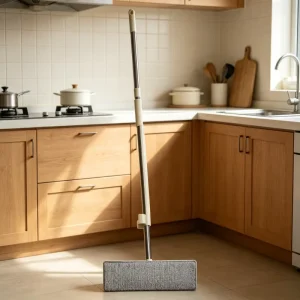 Absorbent 360-Degree Self-Wringing Microfiber Flat Mop for Wet and Dry Floor Cleaning