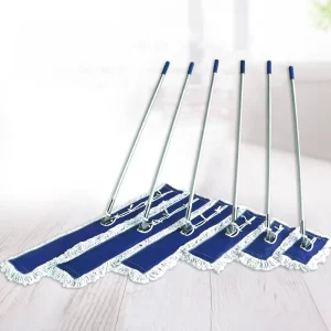 Absorbent Commercial Lobby Microfiber Flat Mop Set for Wet and Dry Floor Cleaning