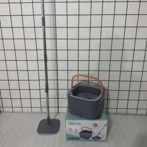 Absorbent Flat Mop with Bucket Square Dry and Wet Dual-Purpose Rotating Household Mop