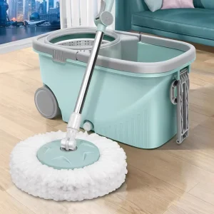 Adjustable 360-Degree Rotating Microfiber Spin Mop and Bucket Set