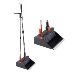 Adjustable Handle Broom and Dustpan Set with Long Handle