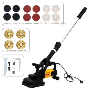 Adjustable-Handle Electric Wall Sander with Dual Handles, Self-Locking Switch, 6-Level Speed, 90° Blind-Spot-Free