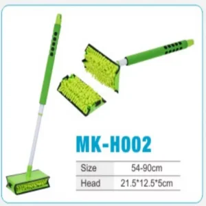 Adjustable Long Handle Floor Scrubber Brush with Water Squeegee for Bathroom Tile