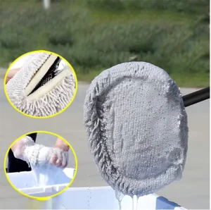 Adjustable Microfiber Car Cleaning Mop with Telescopic Aluminum Handle and Car Wash Brush