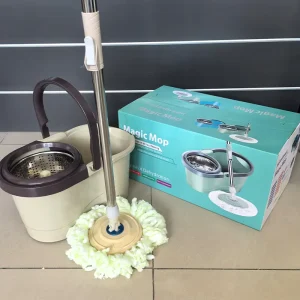 Adjustable Microfiber Floor Mop with Wringer Bucket Set