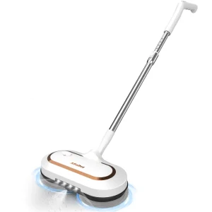 Alfabot Cordless Spin Mop with 2 Water Spray Cleaning Electric Mop Rechargeable White Microfibre Mop 3 in 1 Vacuum Cleaner