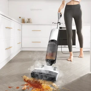 All-in-One LED Display Steam Electric Mop Wet Dry Vacuum Floor Scrubber 1500W for Home