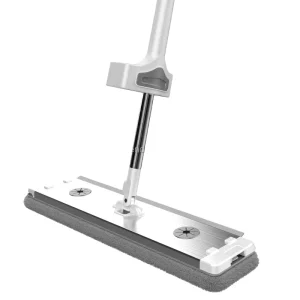 Aluminum Alloy Flat Mop with Hand-Washable Microfiber Pad and Folding Bucket Set