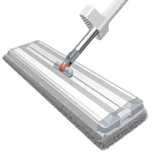Aluminum Alloy and Stainless Steel Wet Mop with Microfiber Heads, Sliding Wringing System