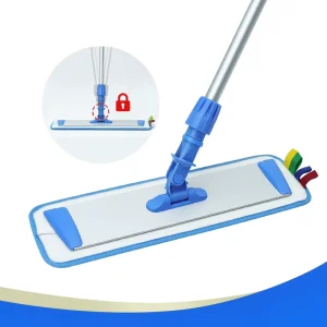 Aluminum Flat Mop Frame with Microfiber Refill Pad and Locking Feature for Commercial Cleaning