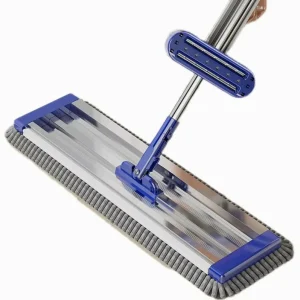 Aluminum Hands-Free 2-in-1 Wipe and Scrape Chenille Self-Wringing Floor Mop