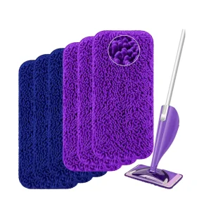 Aluminum Pole Wet Pad Refills Washable Microfiber Mop Pads for Wet and Dry Mopping