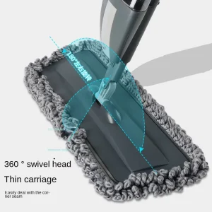 Aluminum Spray Rectangular Flat Mop Hands-Free Wet and Dry Dual-Use Microfiber Head 2 kg 300 ml