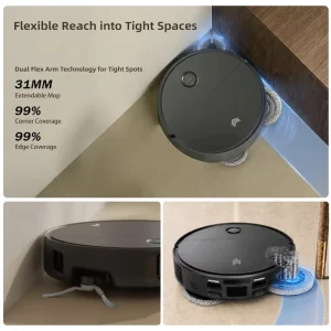 App and WiFi-Controlled Self-Charging Robot Vacuum Cleaner with Wet and Dry Function