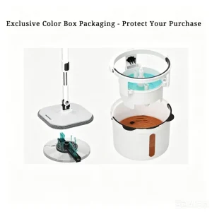 Asia’s Best Selling Mop and Bucket Set with Wringer Includes Two Microfiber Cloths Versatile Dry & Wet Home Cleaning Tool
