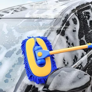 Auto Microfiber Chenille Soft Bristles Car Wash Mop Aluminum Telescopic Handle Cleaning Brush Household