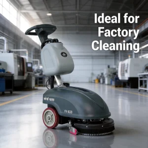Automatic Battery-Powered Walk-Behind Floor Scrubber Machine for Warehouses, Supermarkets, and Garages