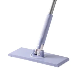 Automatic Clamping Flat Mop with Reusable Replaceable Wipes and Window Wiper