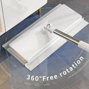 Automatic Hands-Free Stainless Steel Telescopic Handle Cloth-Clip Mop, Dry/Wet Microfiber