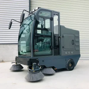 Automatic Industrial Floor Closed Cab Electric Ride on Street Sweeper Driving Type Road Sweeping Machine